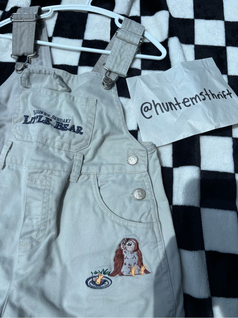 Rare Vintage size4T Maurice Sendak’s Little Bear embroidered overalls 100%cotton - Picture 3 of 10